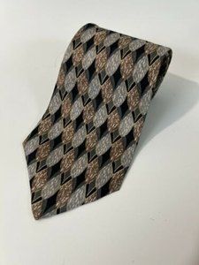 x’Andrini Neck Tie New Necktie Men’s Neckwear Silk Brown Grey Black
